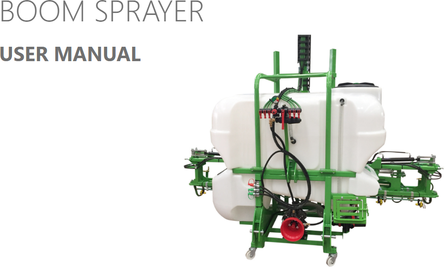 Boom Sprayer Product Manuals