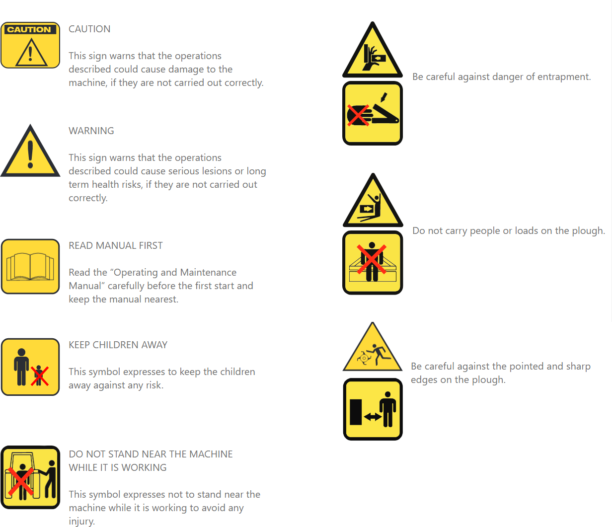 Chissel Plough Warning Signs & Meanings