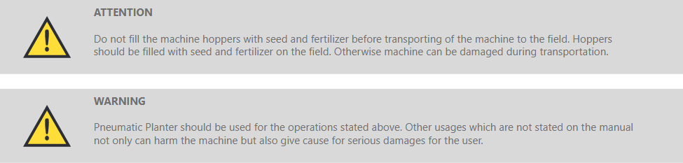 Pneumatic Planter Description of the Machine