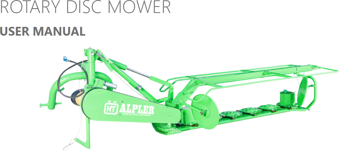 Rotary Disc Mower Product Manuals