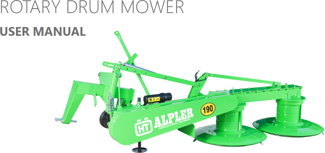 Rotary Drum Mower Product Manuals